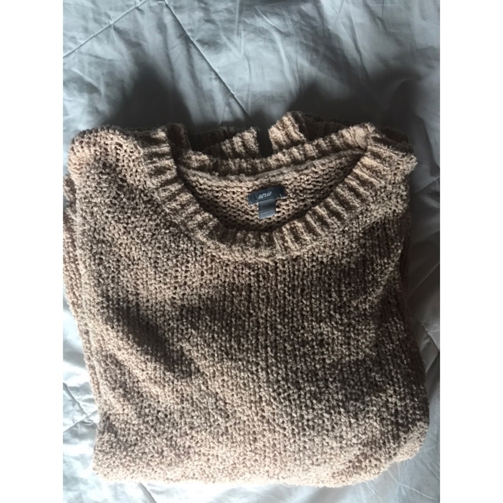 AE Aerie Cozy Sweater beige/peach